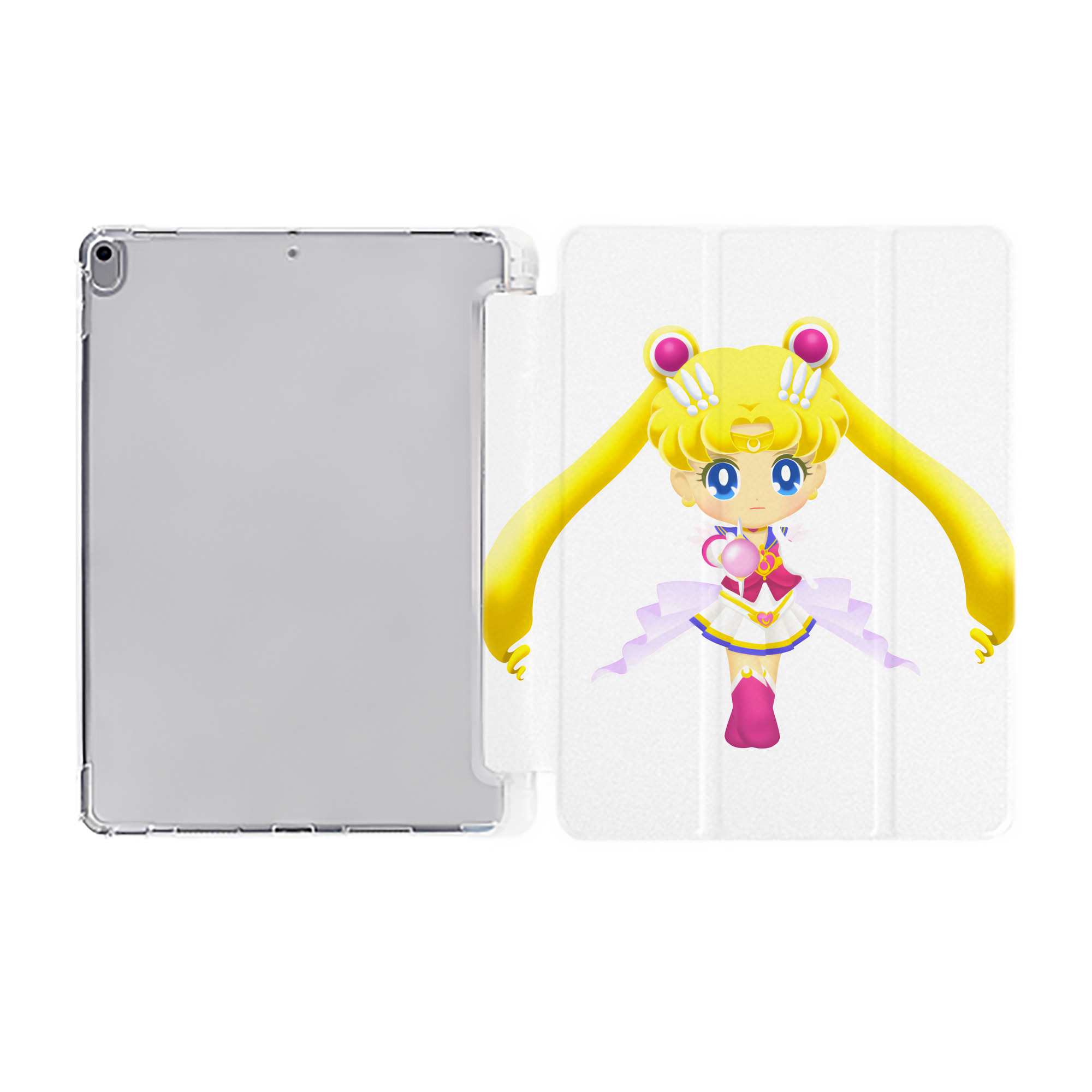 （画像用） 美少女戦士セーラームーン 月野 うさぎ つきの うさぎ Sailor Moon Tsukino Usagi IPad ケース ペン収納付き 三つ折りスタンド PUレザー×シリコン 対応機種9.5/10.5/10.9インチ